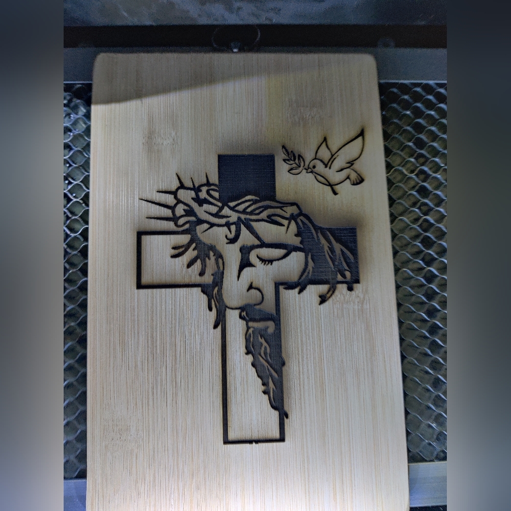 Jesus and Dove cutting board
